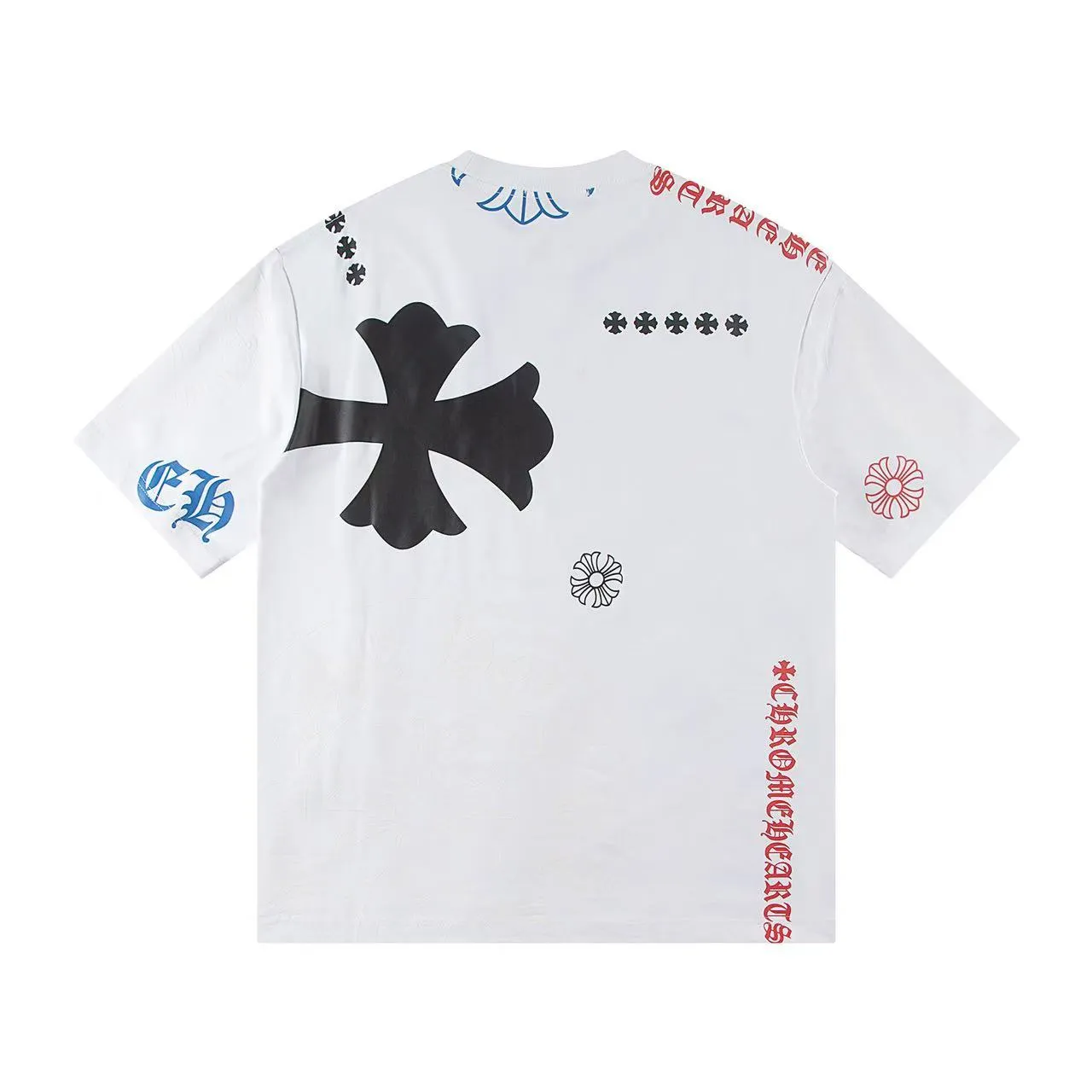 🅿️160 Style: 2025 new Croix Heart short-sleeved T-shirt Material: High version 300g double yarn combed cotton Size: S～XL Color: White Style number: Z007